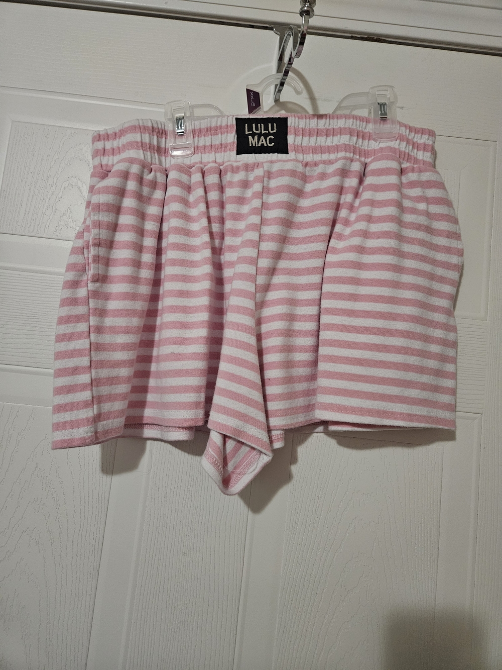 Lulu Mac Pink and White Striped Athletic Shorts